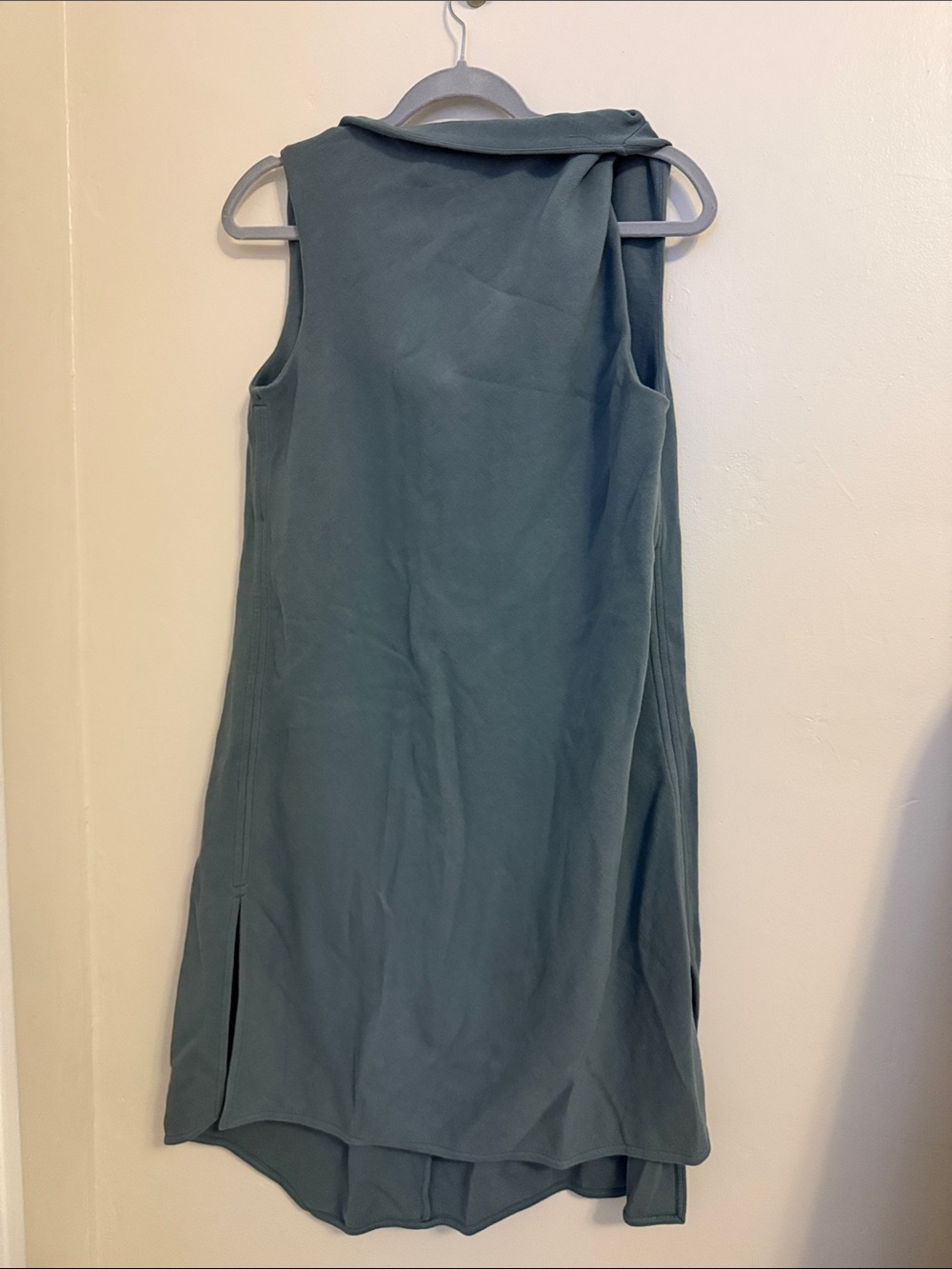 COS Sleeveless Asymmetrical Shift Dress in Teal Green